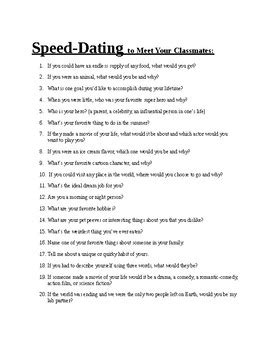 speed dating icebreaker questions